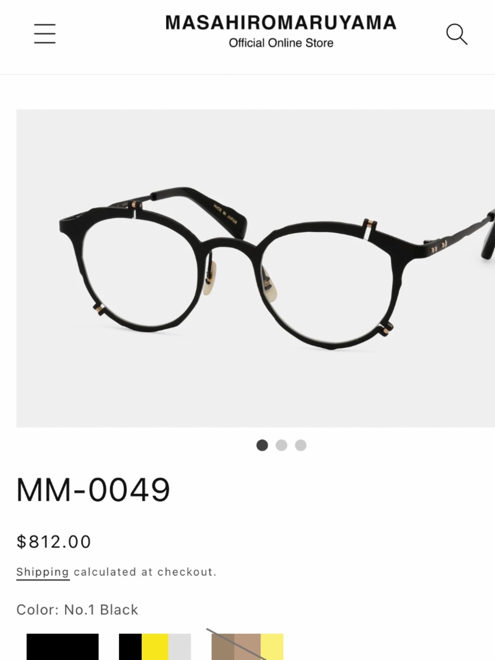 MASAHIROMARUYAMA MM-0049 Broken Round Eyeglasses No.1 Black 47□23 140 Japan - Picture 3 of 11
